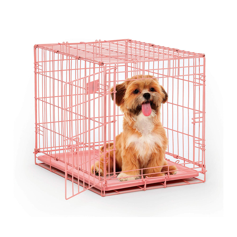 Jaula iCrate rosa de 24 pulgadas para perros pequeños, ideal para viajes y uso diario