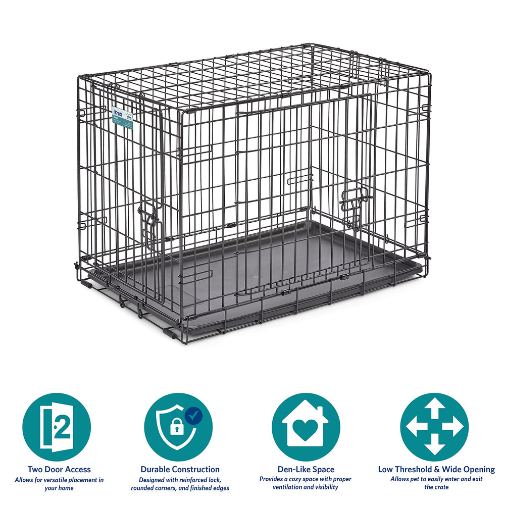 MidWest iCrate con panel divisor para crecimiento del perro.