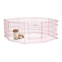 MidWest Homes for Pets: paneles conectados de 24 pulgadas formando un área de juego segura para razas pequeñas.