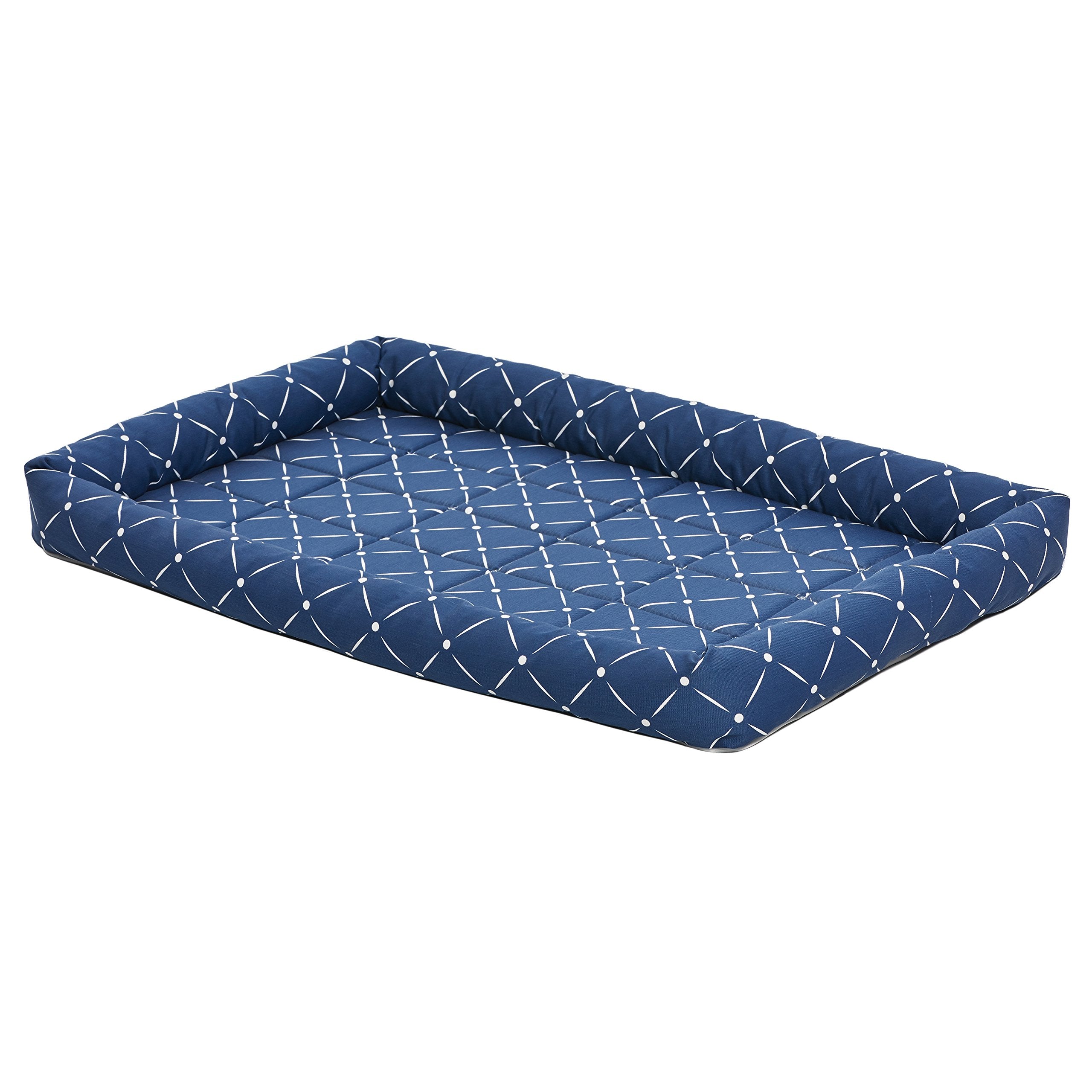Cama tipo borde acolchado de MidWest para perro de 36 pulgadas, azul, descanso cómodo.