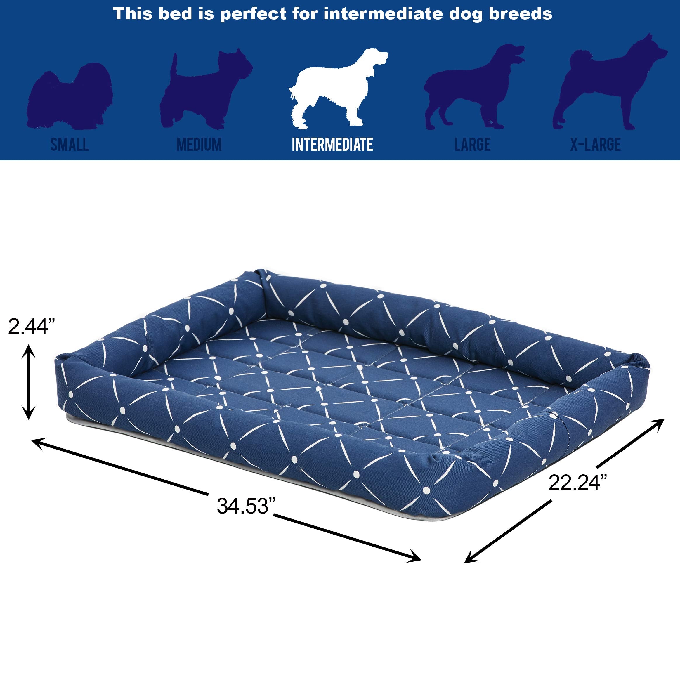 Dimensiones de 36 pulgadas: cama para perro con soporte y confort.