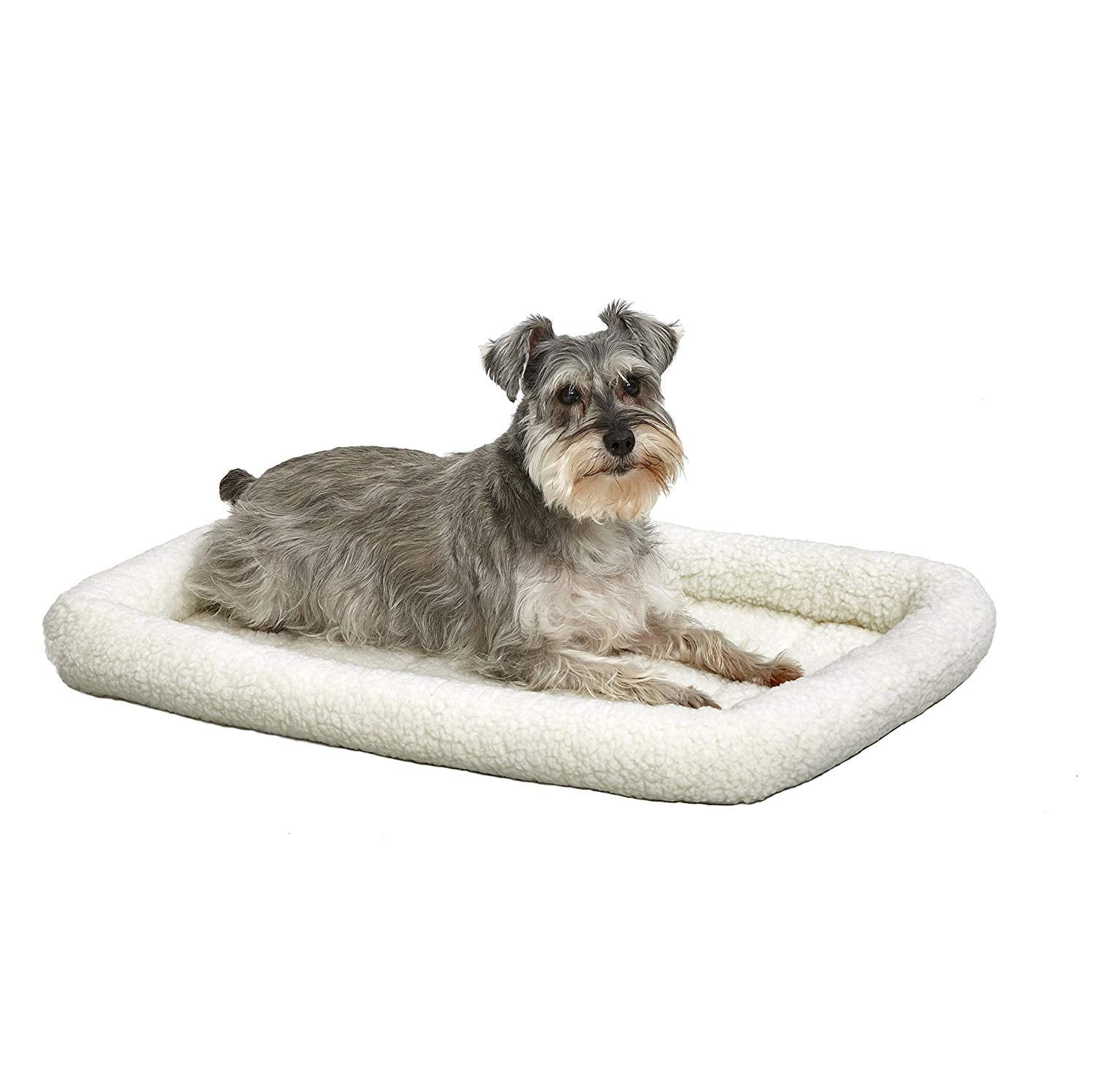 QuietTime de MidWest para perro: cama de felpa blanca suave para jaula