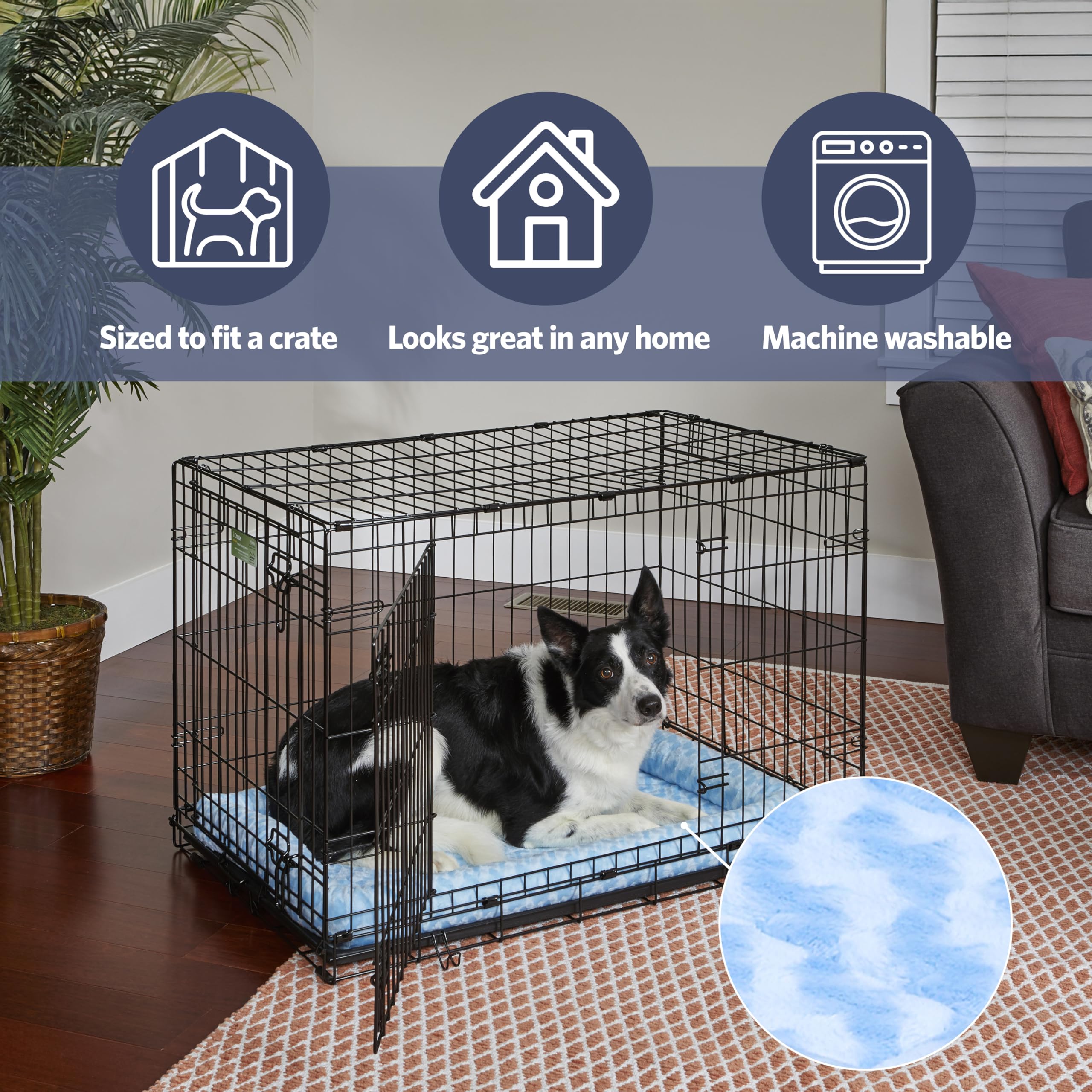 QuietTime XXS de MidWest: cama con bolsters acolchados para soporte de cuello.