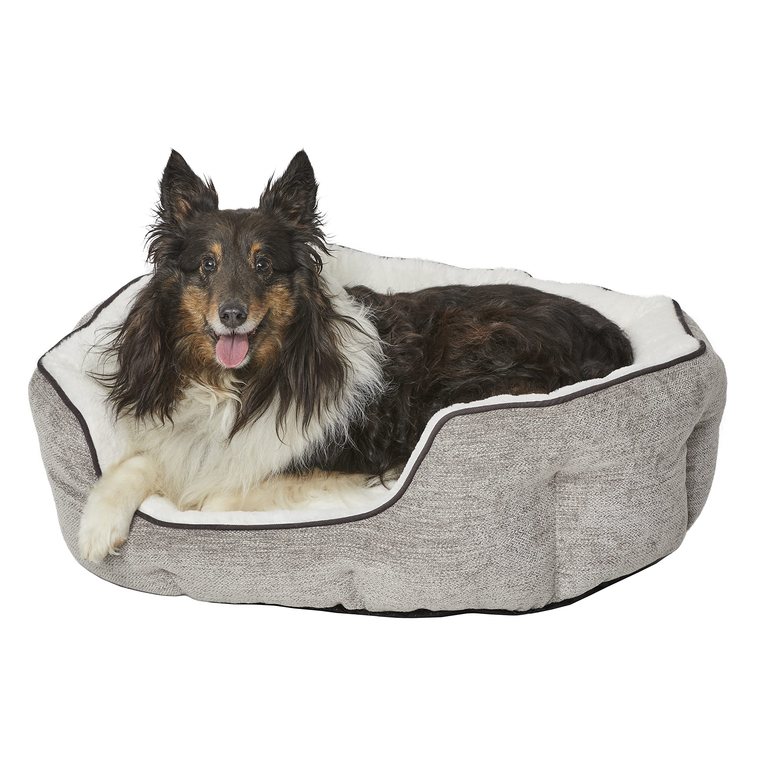 Cama nido Tulip en taupe de MidWest para mascotas pequeñas y refugio cálido.