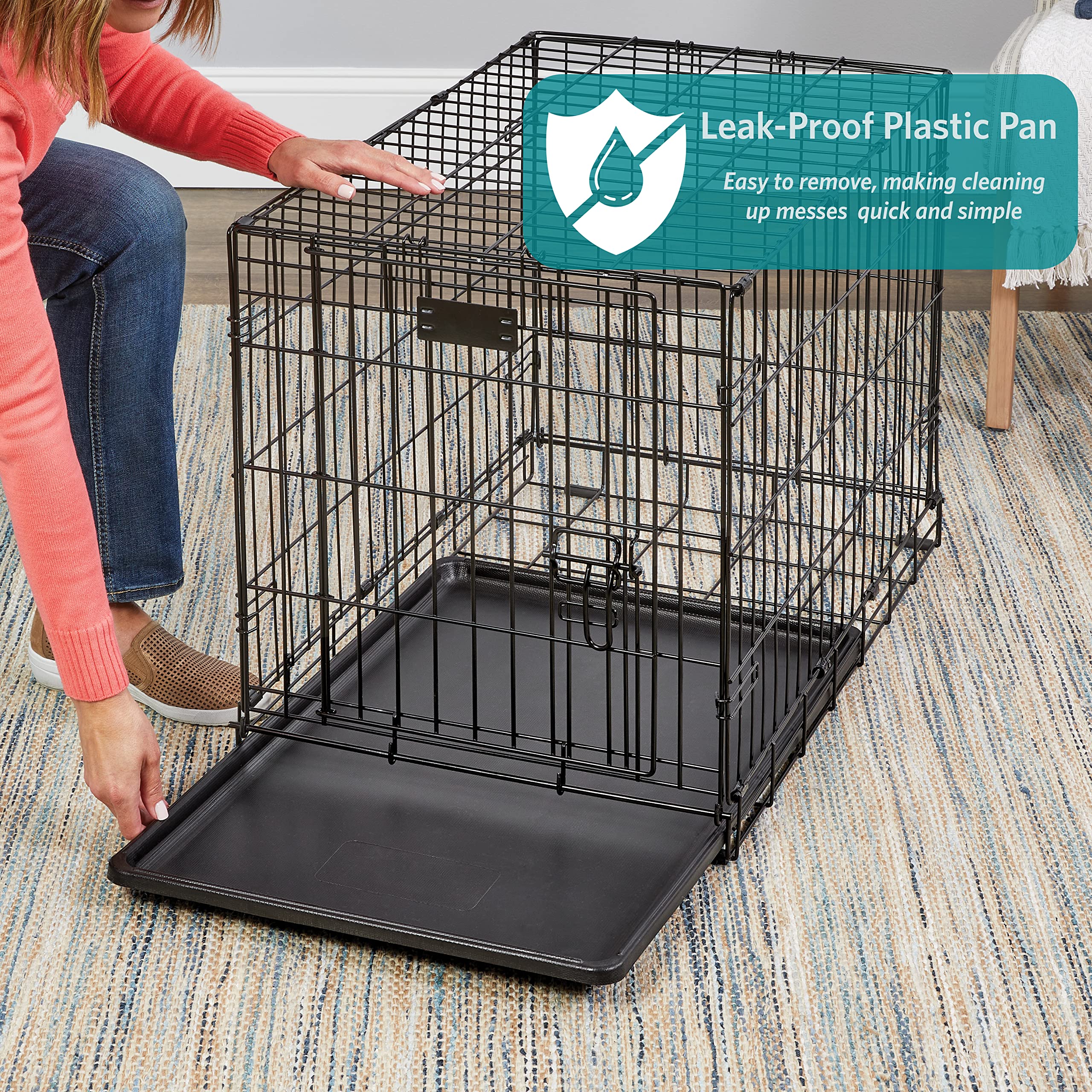 MidWest iCrate con patas de goma protegiendo el suelo.