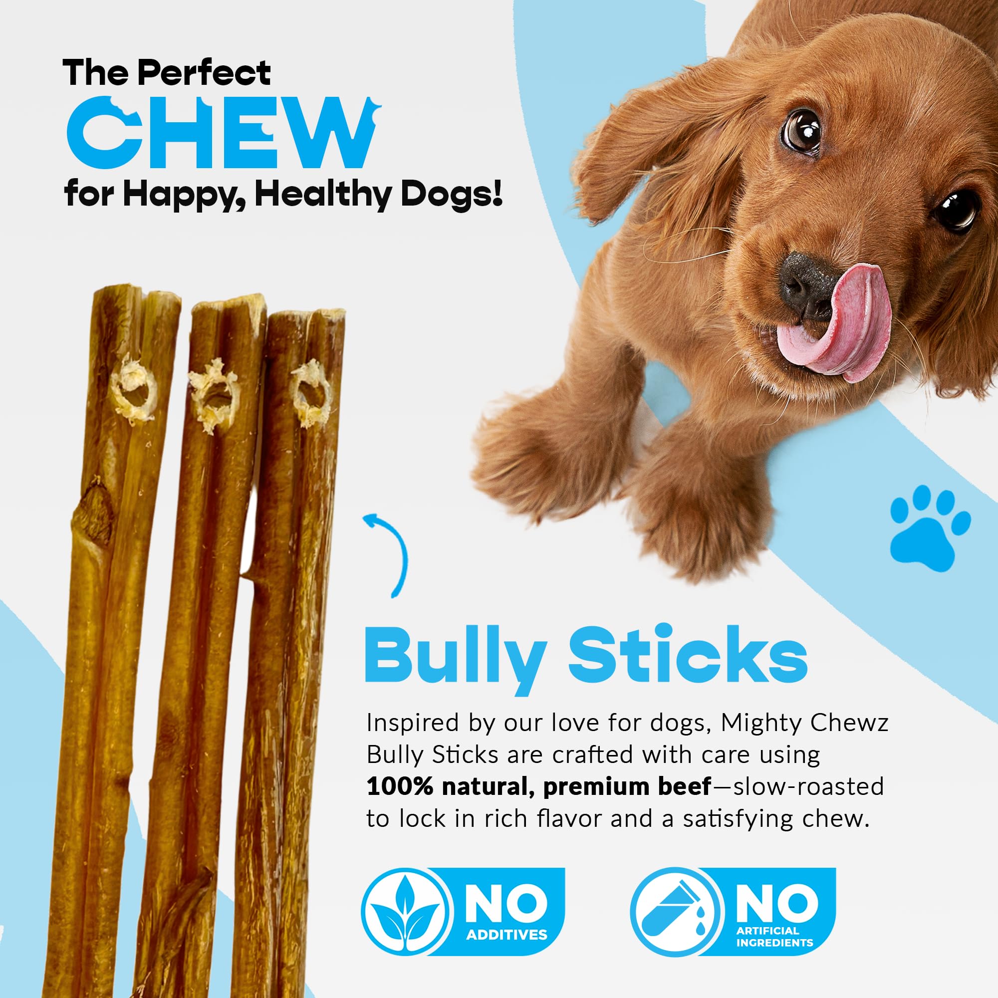 MIGHTY CHEWZ palito bully 7 pulgadas para morder resistente.