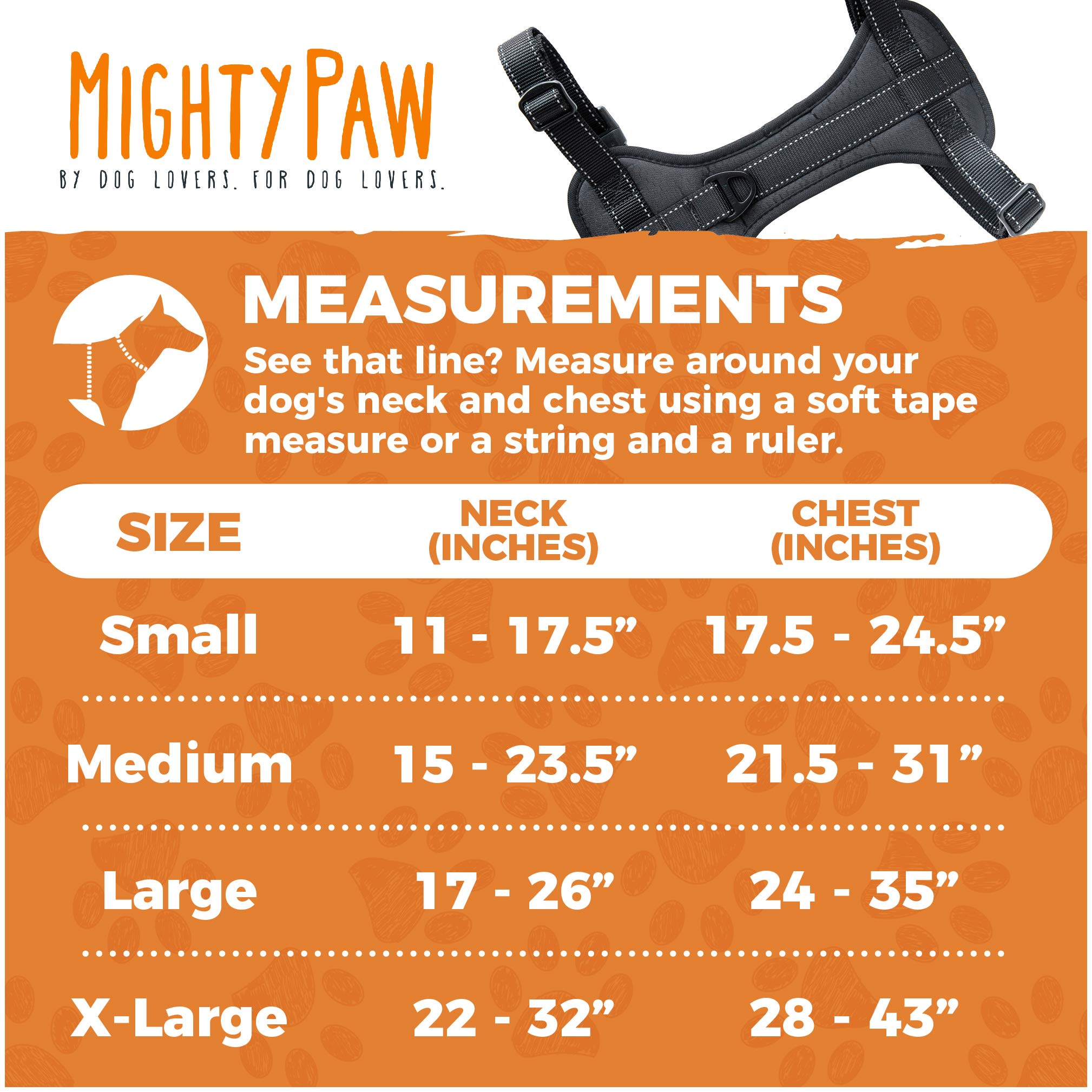 Ajustes modulares en cuello y pecho para un ajuste cómodo con Mighty Paw.