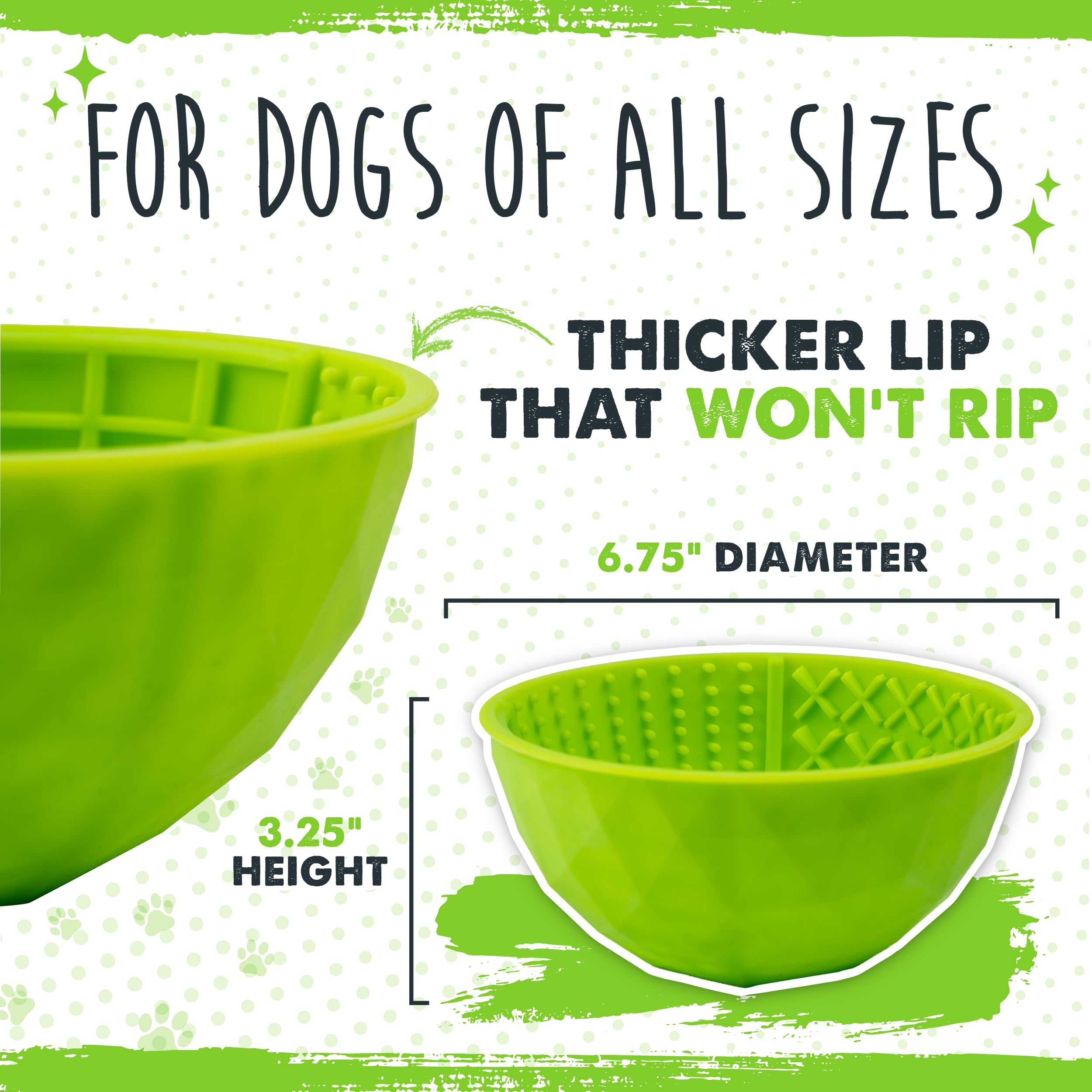 Mighty Paw Dog Lick Bowl silicona sin BPA para perros de cualquier tamaño.