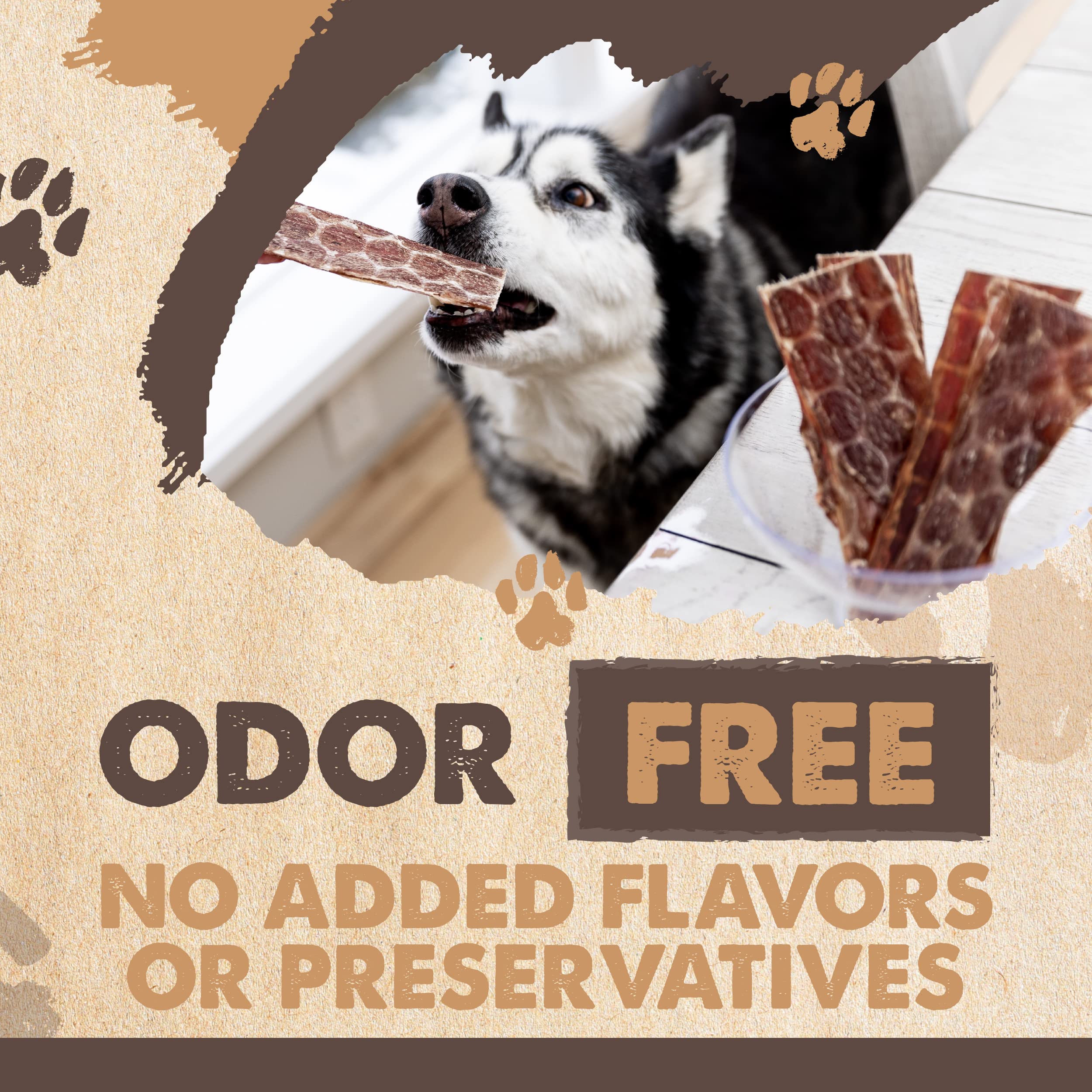 Jerky de esófago de res con alta proteína y baja grasa para perros activos.