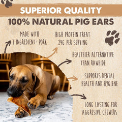 Mighty Paw orejas de cerdo para perros, ingrediente único y natural