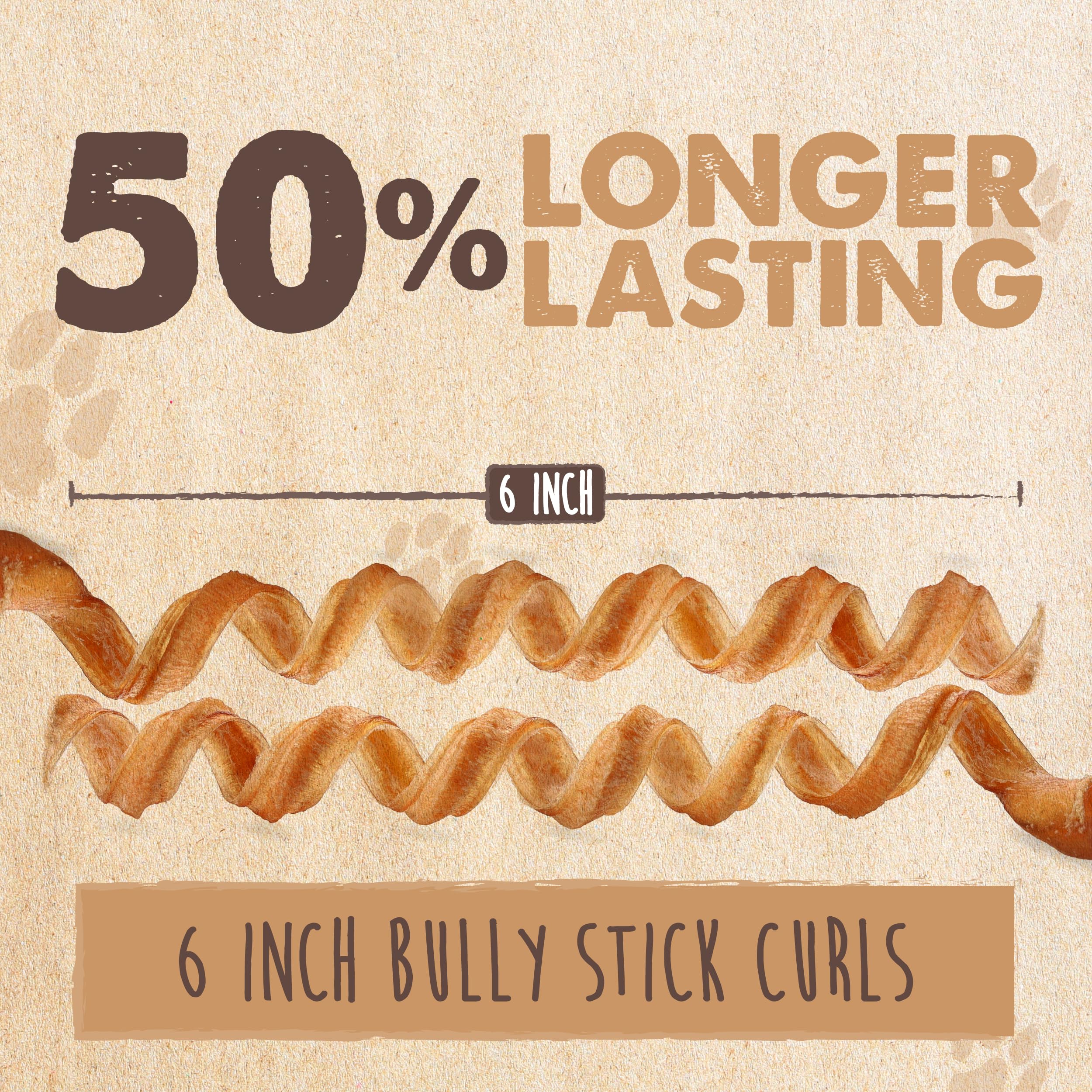 Mighty Paw Naturals Curly Bully Sticks, ingrediente único de res.