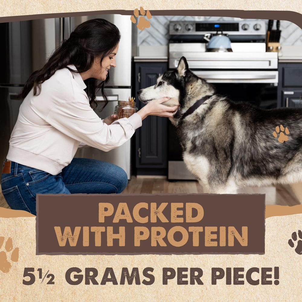 Mighty Paw Naturals tiras de pollo alta en proteina, energia diaria