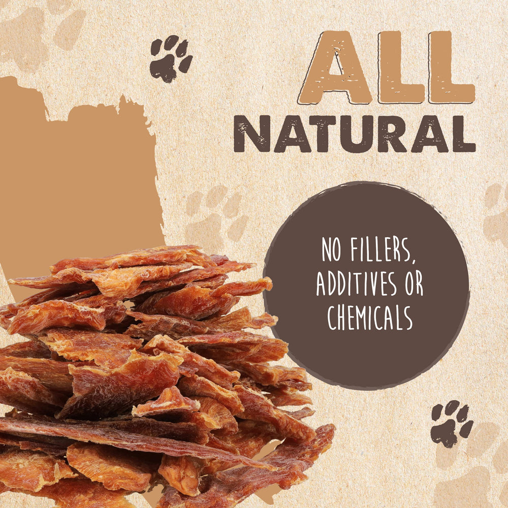 Mighty Paw Naturals tiras de pollo texturas deshidratadas