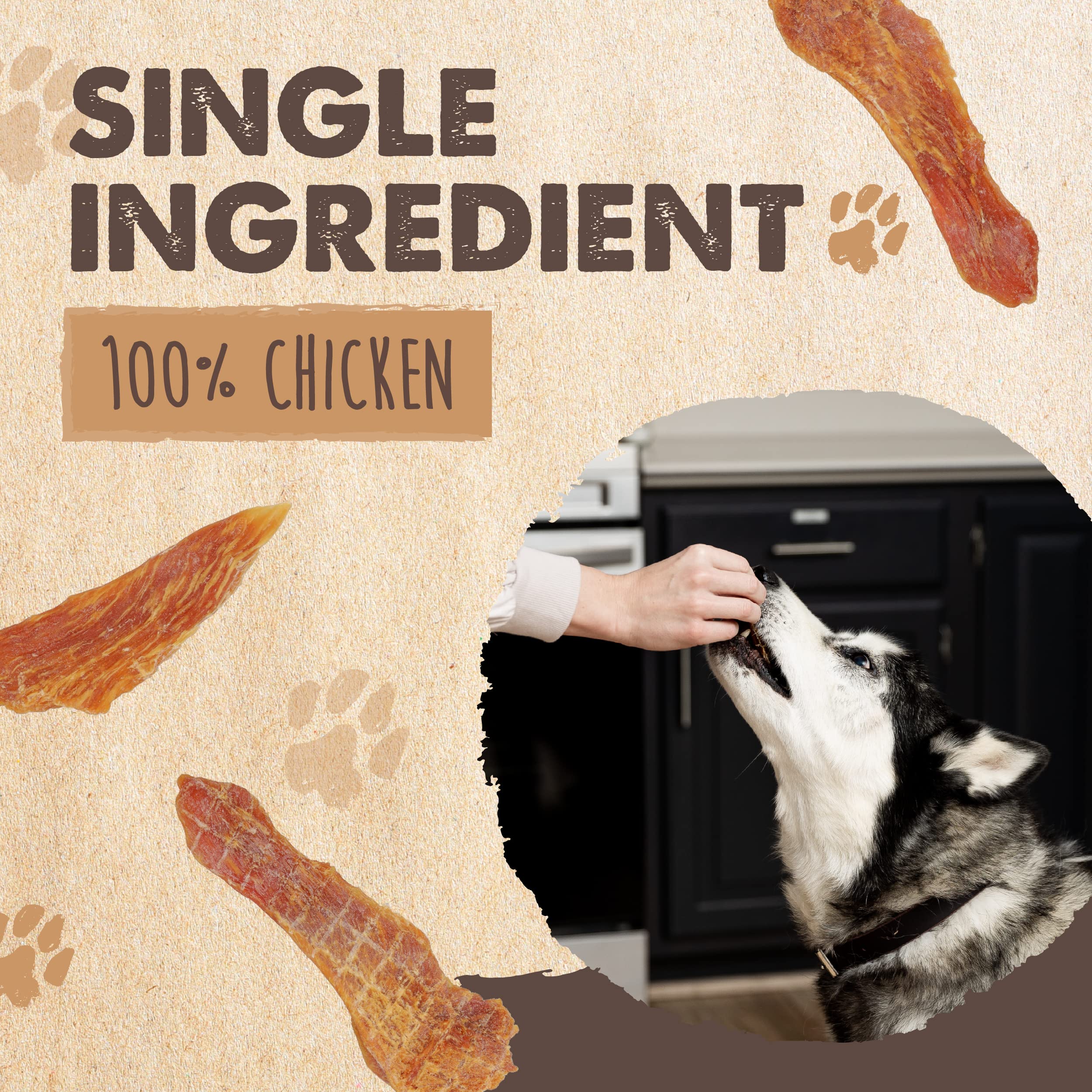 Mighty Paw Naturals tiras de pollo para mascotas activas, snack diario