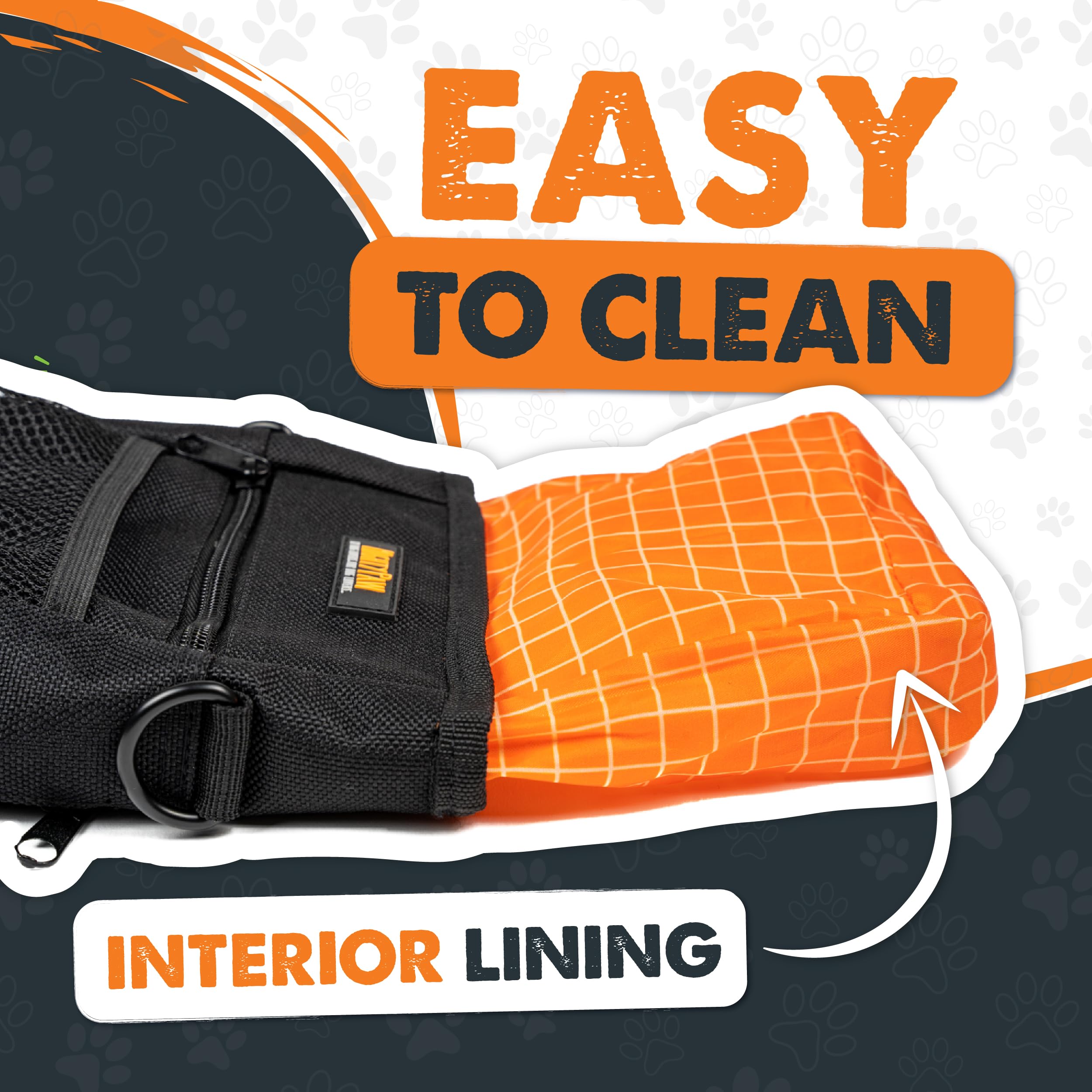 Mighty Paw porta-bolsas integrado para caminatas limpias y ordenadas.