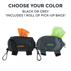 Porta bolsas gris con acento verde para caminatas diarias