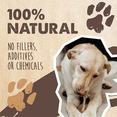 Mighty Paw orejas de vaca deshidratadas lentamente para sabor intenso.