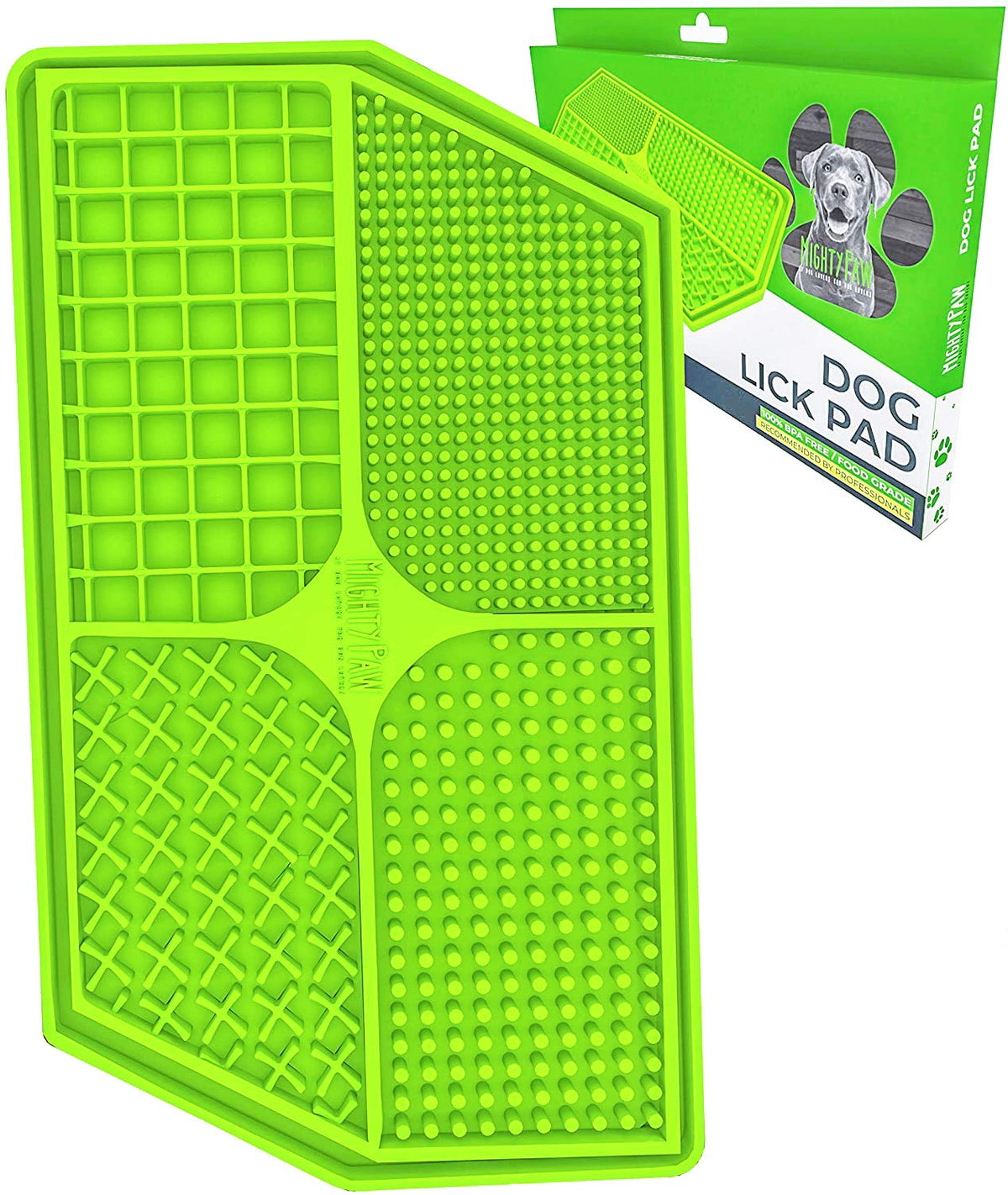 Tapete lamer Mighty Paw con ventosas fuertes para fijarlo durante el baño.