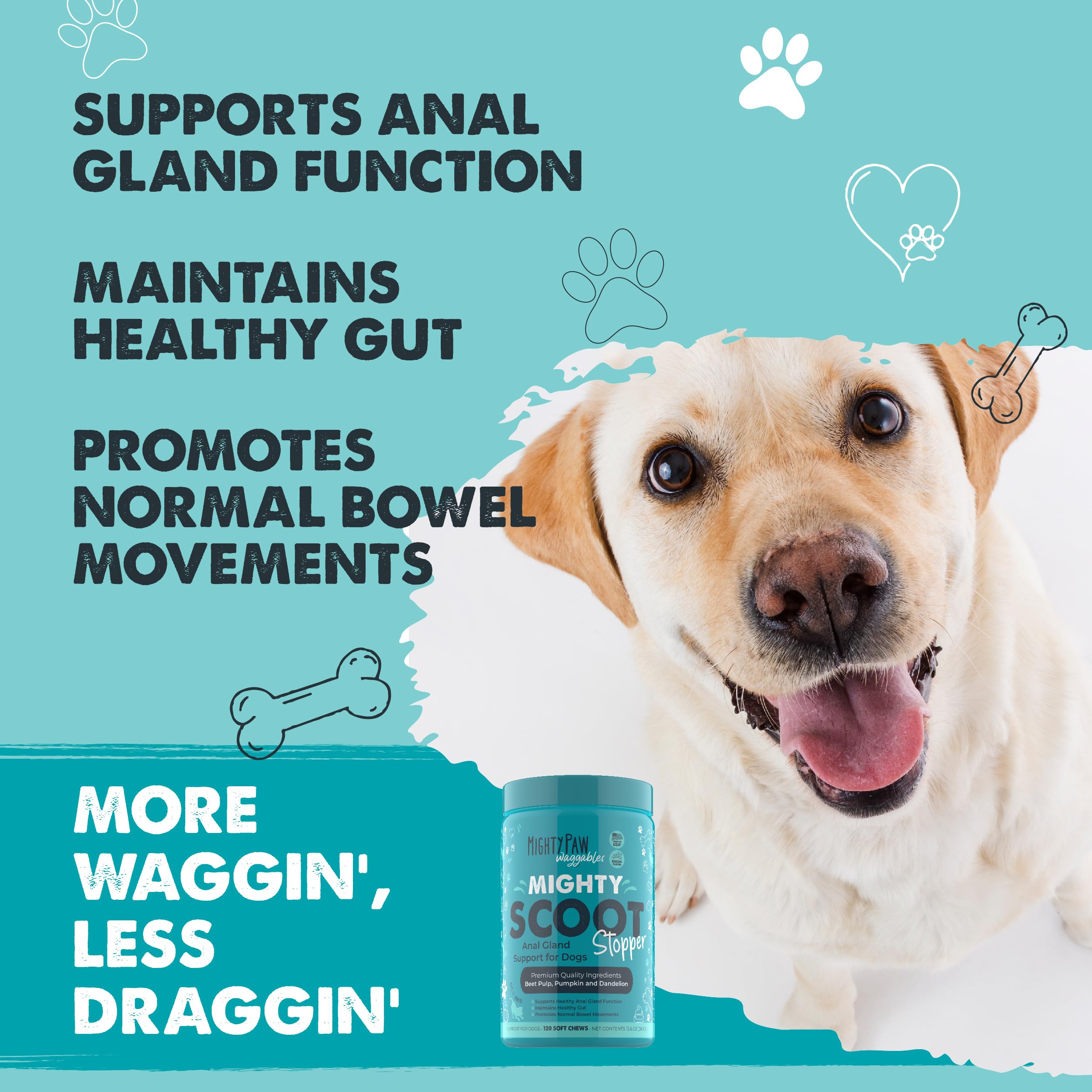 Masticables con sabor a tocino de Mighty Scoot para perros