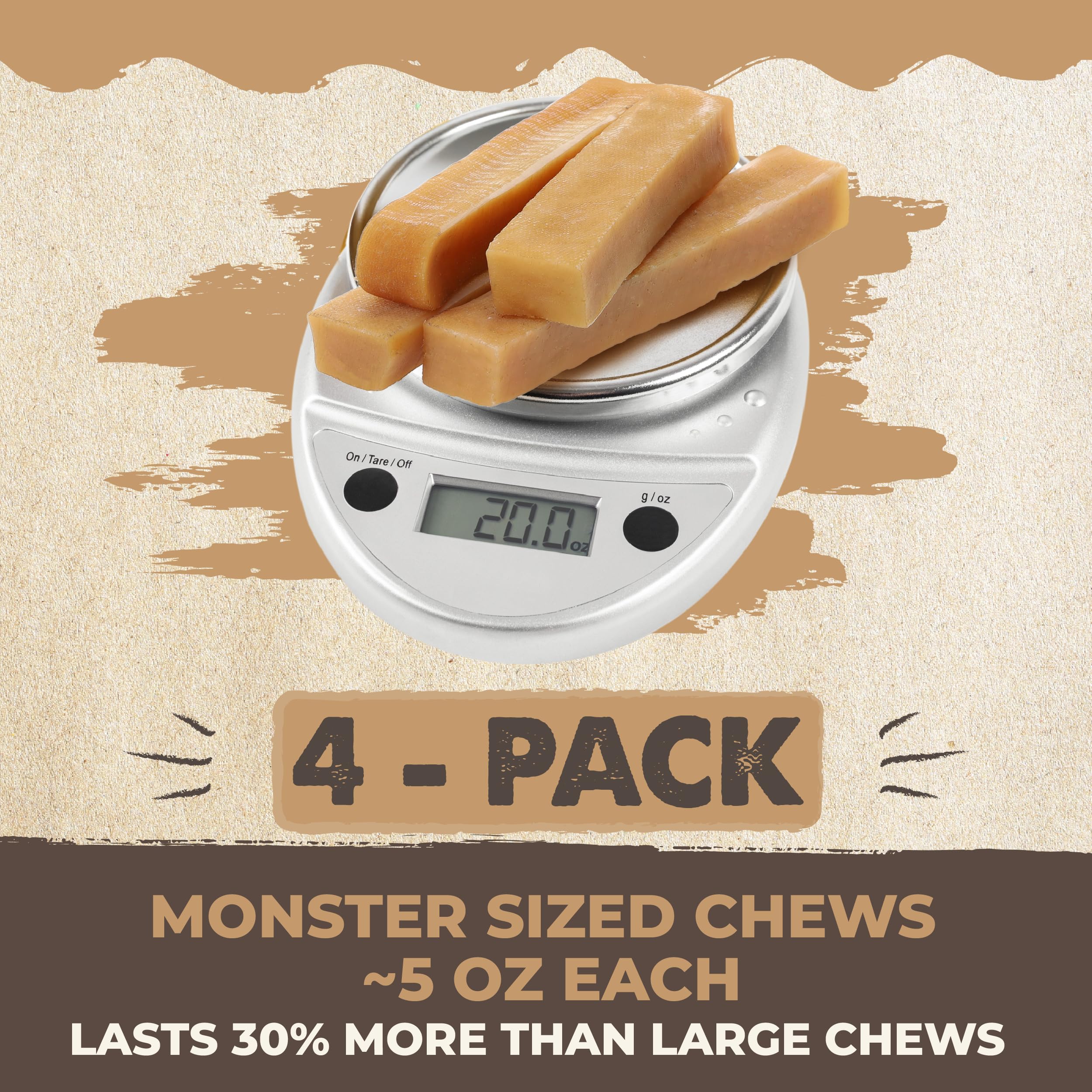 Mighty Paw Yak Cheese Dog Chews, ingredientes limitados para estómagos sensibles