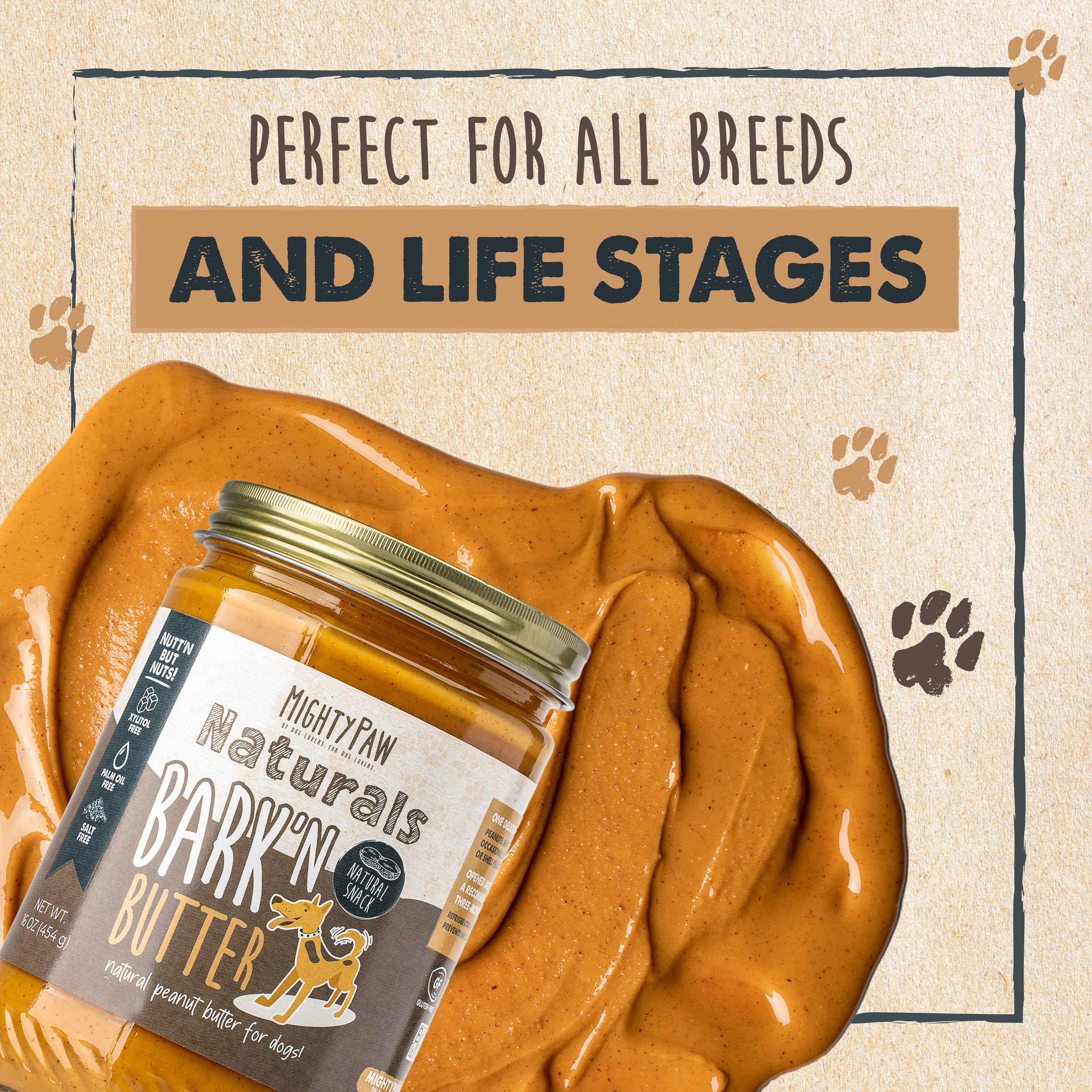 Bark'n Butter para perros de todos los tamaños, untado suave.