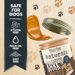 Textura cremosa de Bark'n Butter, fácil de untar para mascotas.