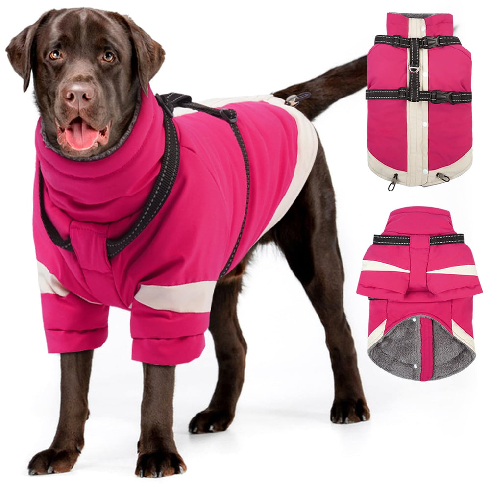 Chaqueta impermeable MIGOHI para perro, vista frontal, protección contra viento y lluvia.