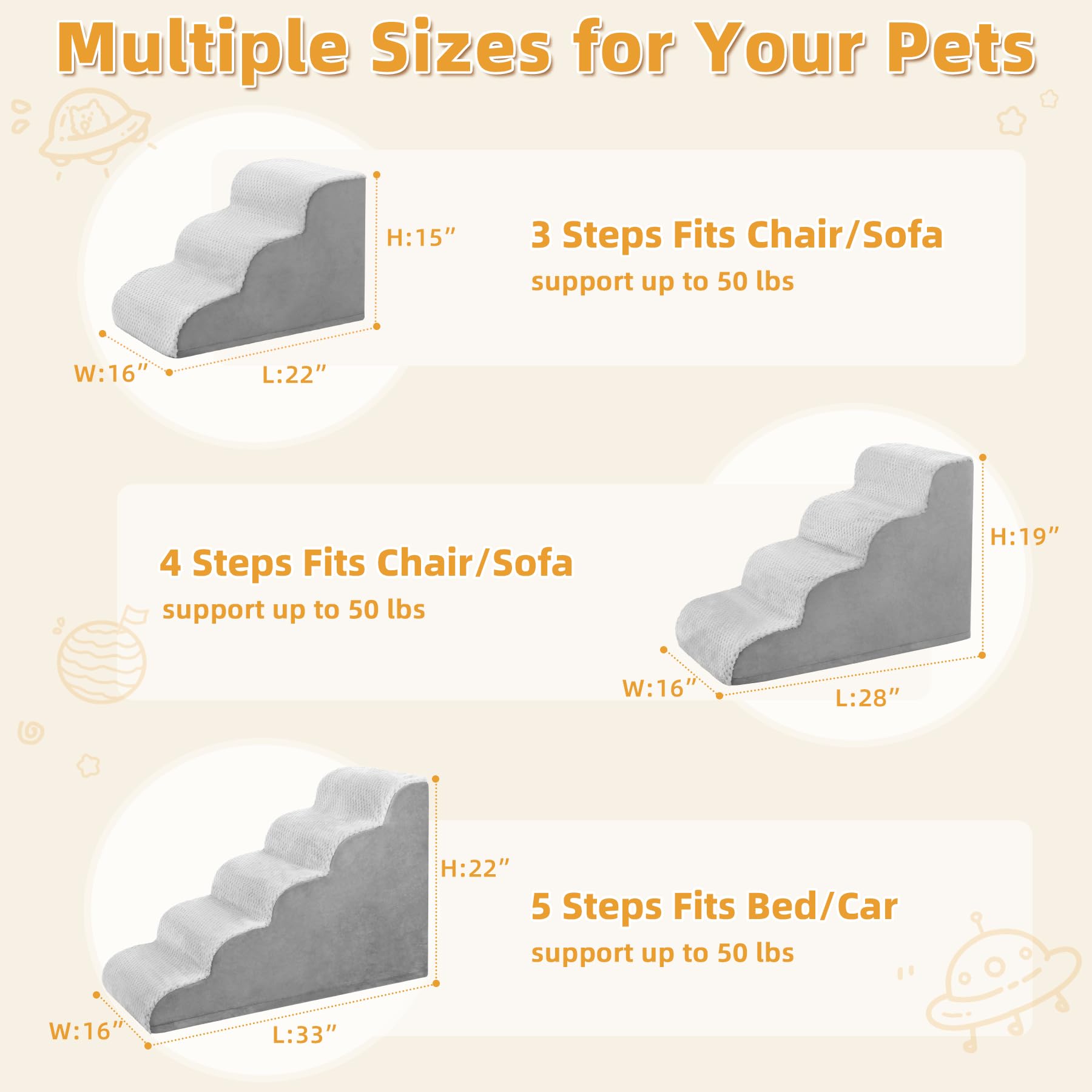 MIHIKK escaleras para perros para camas altas y sofás, ideal para mascotas pequeñas