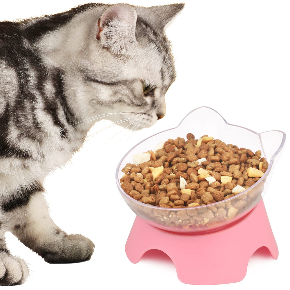 MILIFUN tazones gatos transparente: ver fácilmente la comida y el agua.