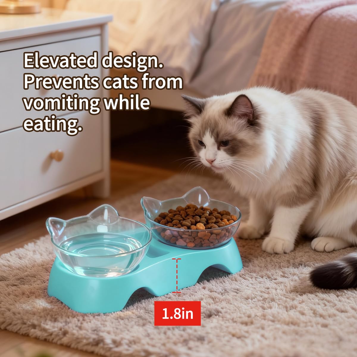 MILIFUN tazones para gatos, fácil de ensamblar y limpiar.