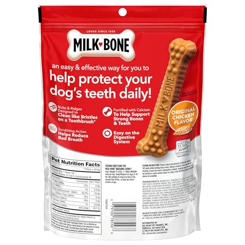 Milk-Bone Brushing Chews calcio para huesos y dientes sanos.