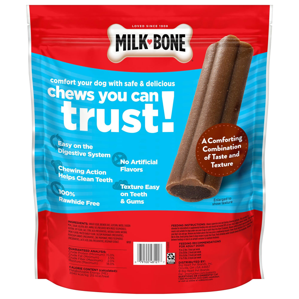 Milk-Bone Comfort Chews sin sabores artificiales para una experiencia más limpia.