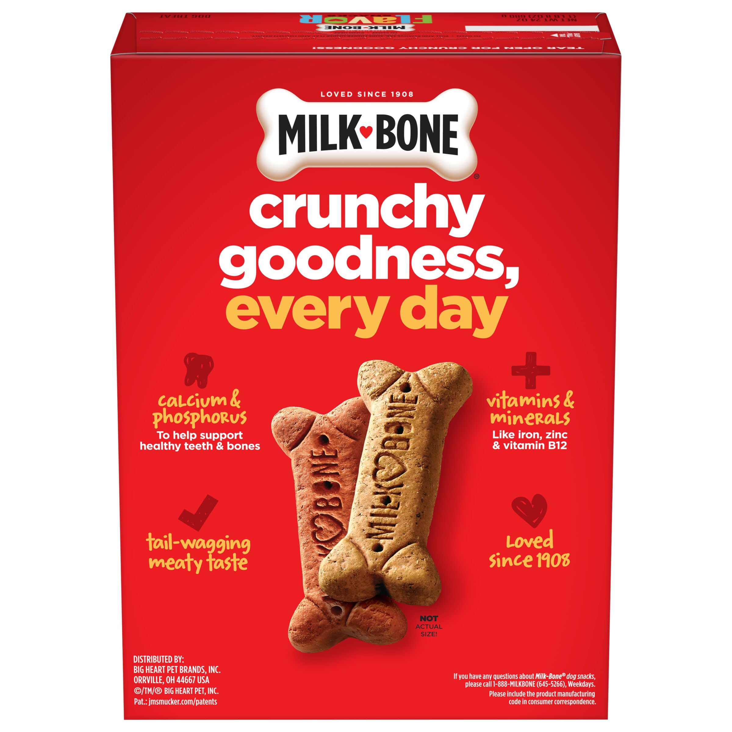 Milk-Bone galletas fabricadas en EE.UU. para un snack de calidad.