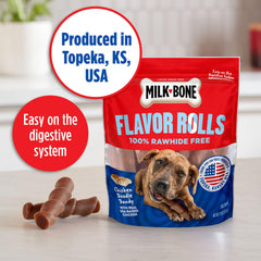 Milk-Bone Flavor Rolls brindan masticación prolongada para mantener ocupado a tu perro.