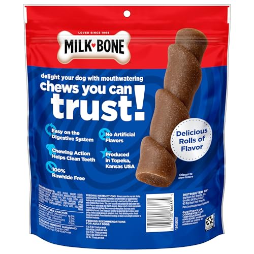 Milk-Bone Flavor Rolls con pollo real de EE. UU., sabor notable para perros.