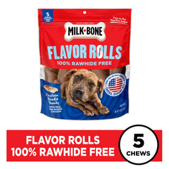 Milk-Bone Flavor Rolls enrollados ofrecen masticación entretenida para tu perro.