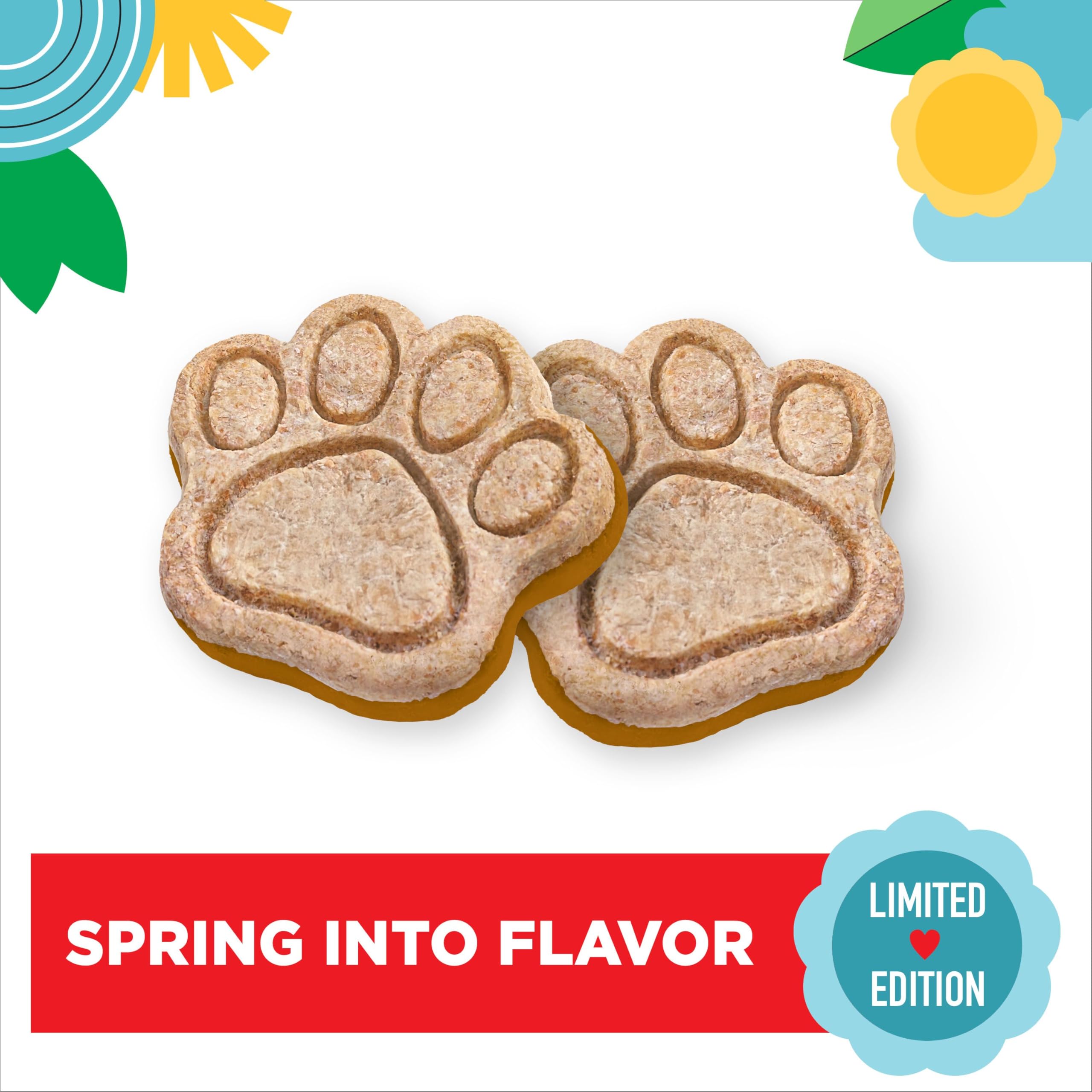 Milk-Bone galletas para perros, sabor manzana con cacahuate.