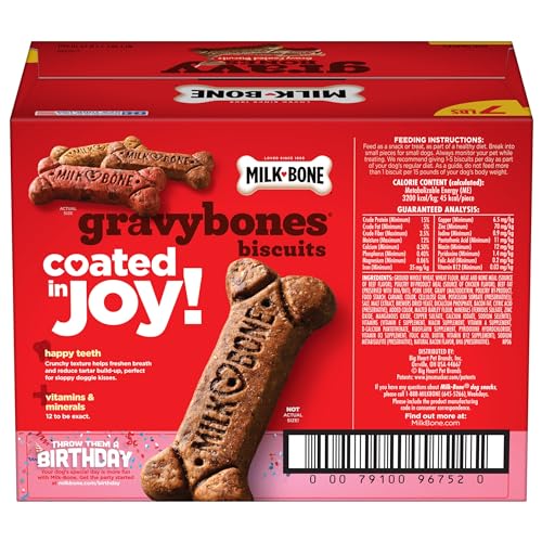 Milk-Bone Gravy Bones sabor hígado bañado en salsa, snack sabroso.