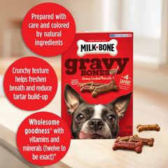Milk-Bone GravyBones sabor pollo, premio para paseos.