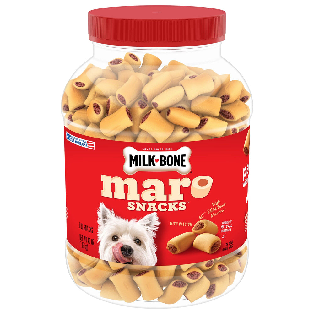 Milk-Bone MaroSnacks: envases dobles de 40 oz para perros de todos los tamaños.