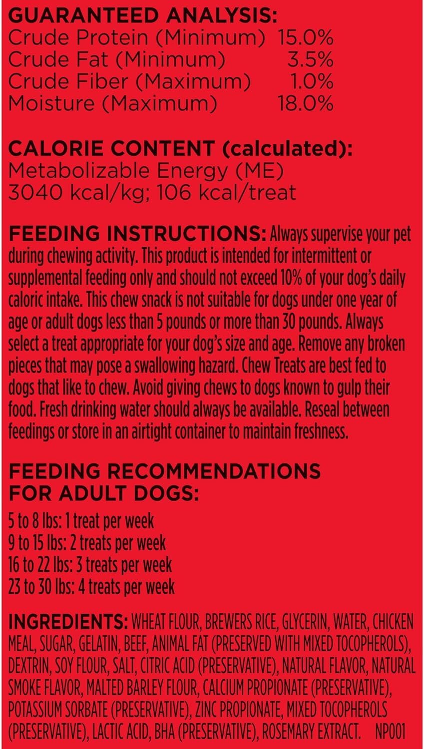 Milk-Bone Mini Comfort Chews sin cuero crudo, opción segura para perros.