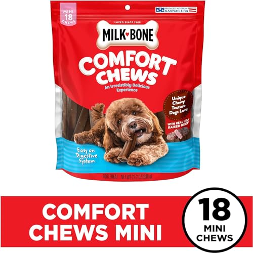 Milk-Bone Mini Comfort Chews textura unica para masticar y disfrutar.