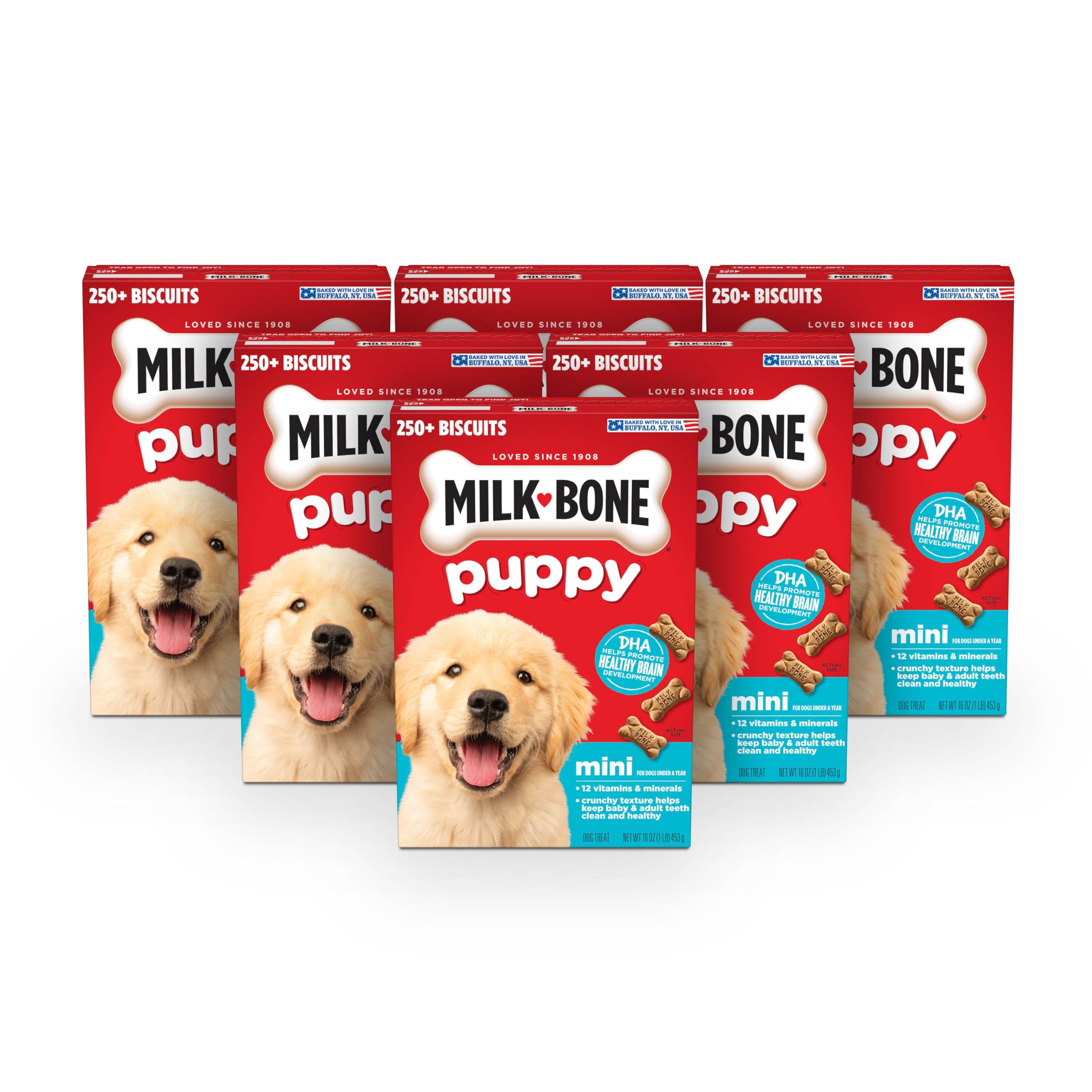 Milk-Bone Original para cachorros, caja de 6 unidades, ideal para recompensas de entrenamiento