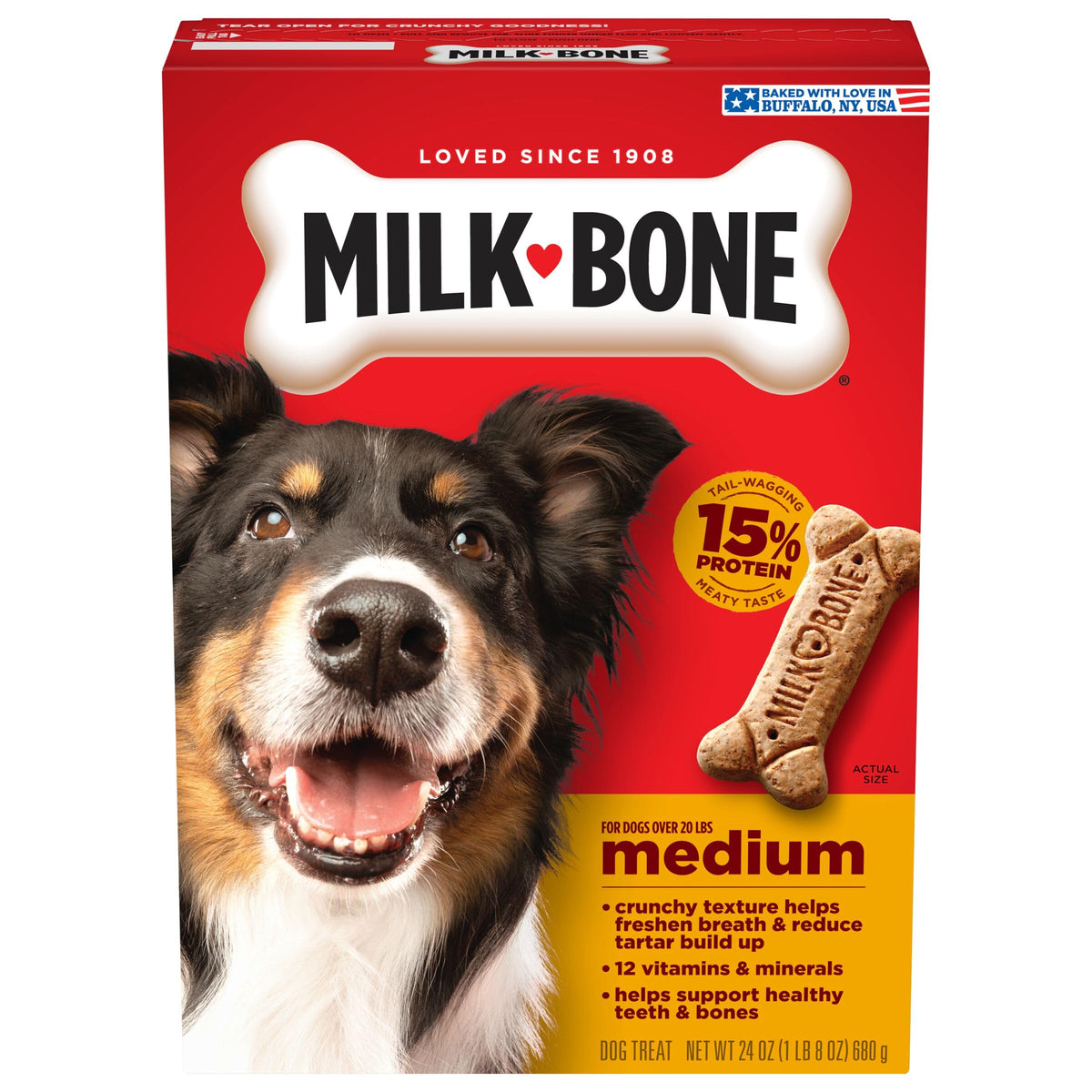 Milk-Bone Original galletas para perros medianos en empaque de 24 oz para recompensa diaria
