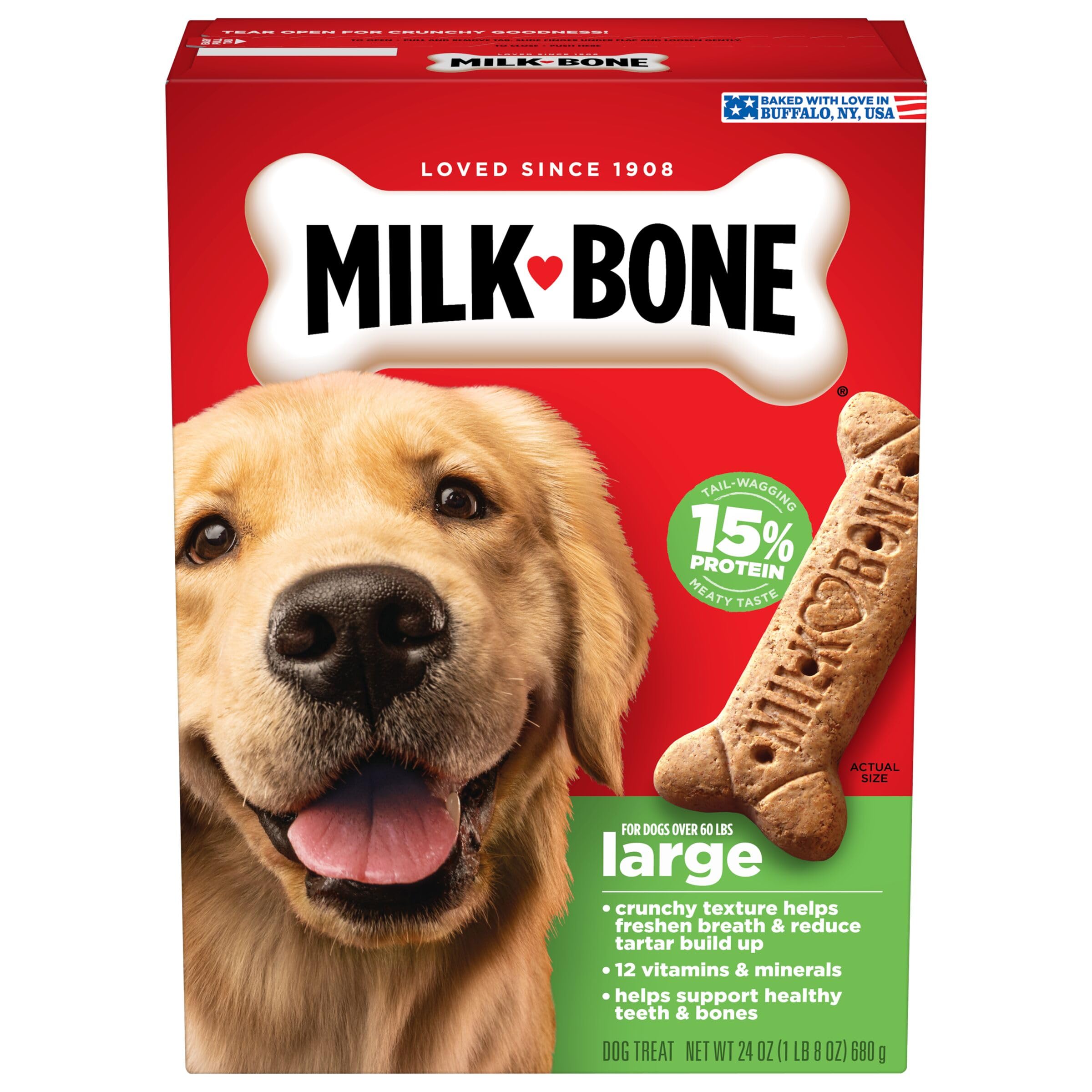 Milk-Bone Original galletas para perros grandes, empaque de 24 onzas, para meriendas