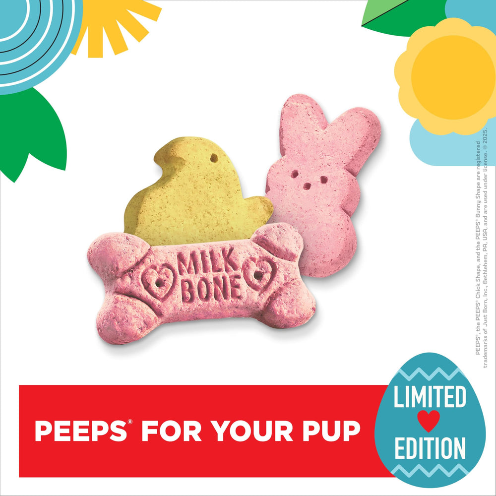 Milk-Bone PEEPS: forma de pollito para perros, añade diversión.