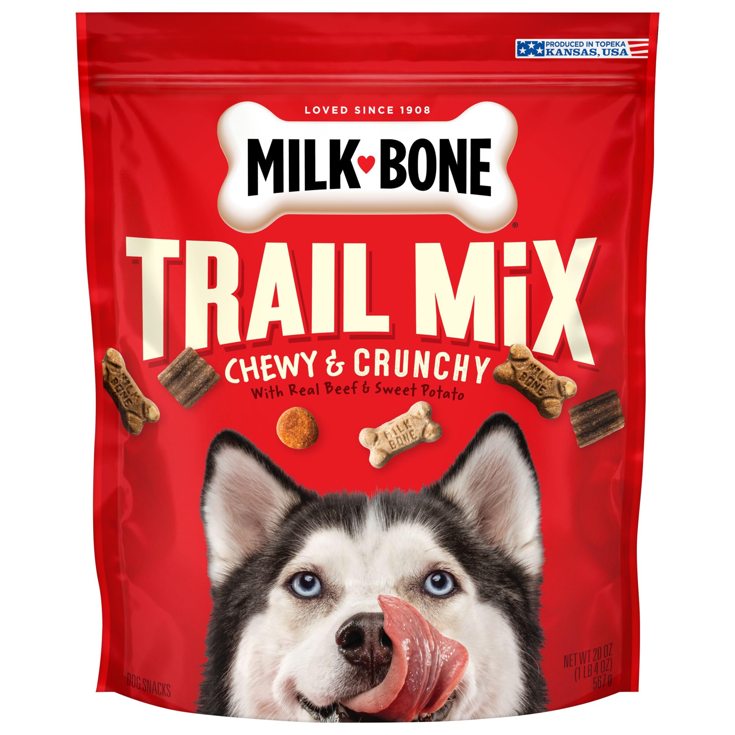 Milk-Bone Trail Mix: frutos-crujientes, recompensa deliciosa para paseos.