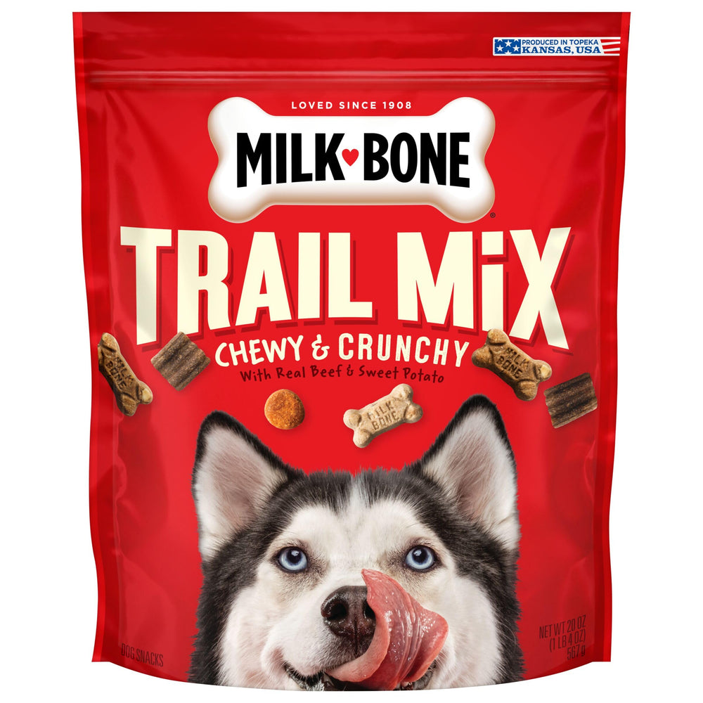 Milk-Bone Trail Mix: frutos-crujientes, recompensa deliciosa para paseos.