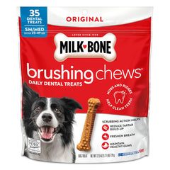 Milk-Bone Golosinas Cepillantes Original Pollo, empaque de 27,5 oz, ayuda a refrescar el aliento.
