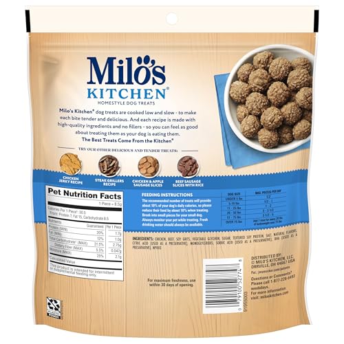 Milo's Kitchen albóndigas de pollo, forma tradicional para sabor auténtico